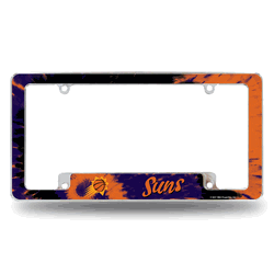 Phoenix Suns Tie Dye 12" x 6" Chrome All Over Automotive License Plate Frame