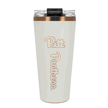 Pitt Panthers 32oz Crme and Copper Big Slim Tumbler with Straw