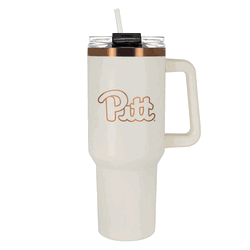 Pitt Panthers 40oz Crme and Copper Colossus Travel Mug with Straw