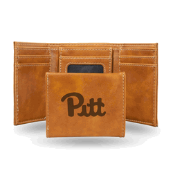Pitt Panthers Brown Laser Engraved Faux Leather Trifold