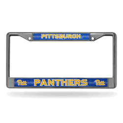 Pitt Panthers Classic 12" x 6" Silver Bling Chrome Car/Truck/SUV Auto Accessory