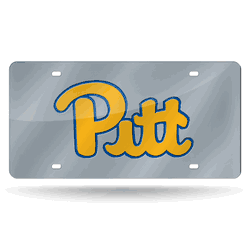 Pitt Panthers Silver 12" x 6" Silver Laser Cut Tag For Car/Truck/SUV