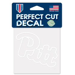 Pittsburgh Panthers Decal 4x4 Perfect Cut White