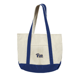 Pittsburgh Panthers NCAA Logo Canvas Tote with Colored Strap 21x15 inches