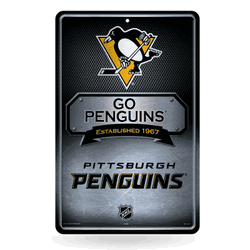 Pittsburgh Penguins  11" x 17" Metal Home Dcor Sign