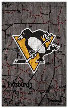 Pittsburgh Penguins 11x19 City Map Sign