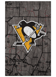 Pittsburgh Penguins 11x19 City Map Sign