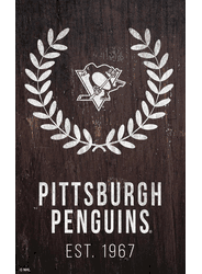 Pittsburgh Penguins 11x19 Laurel Wreath Sign