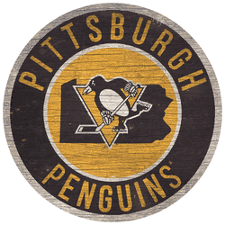 Pittsburgh Penguins 12in. Circle w/State Sign
