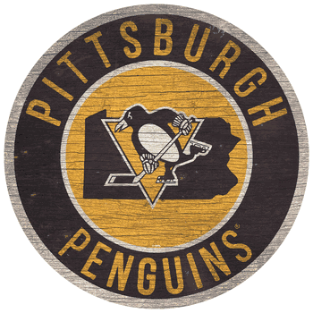 Pittsburgh Penguins 12in. Circle w/State Sign