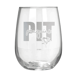 Pittsburgh Penguins 17oz Stemmless Wine Glass