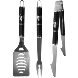 Pittsburgh Penguins 3 pc Steel BBQ Set in Black