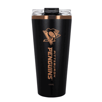 Pittsburgh Penguins 32oz Black and Copper Big Slim with Straw