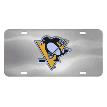 Pittsburgh Penguins 3D Stainless Steel License Plate