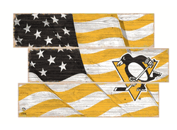 Pittsburgh Penguins American Flag 3 Plank