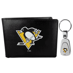 Pittsburgh Penguins Bi-fold Wallet & Steel Key Chain