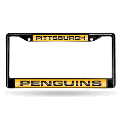 Pittsburgh Penguins Black 12" x 6" Black Laser Cut Chrome Frame