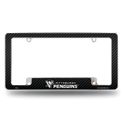 Pittsburgh Penguins Black 12" x 6" Chrome All Over Automotive License Plate Frame