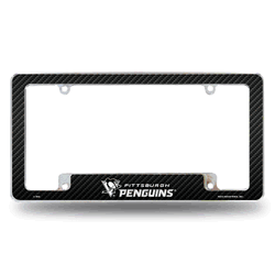 Pittsburgh Penguins Black 12" x 6" Chrome All Over Automotive License Plate Frame for Car/Truck/SUV