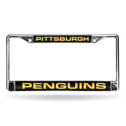 Pittsburgh Penguins Black 12" x 6" Laser Cut Chrome Frame