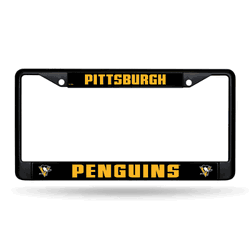 Pittsburgh Penguins  Black Chrome Frame with Plastic Inserts 12" x 6" Car/Truck Auto Accessory