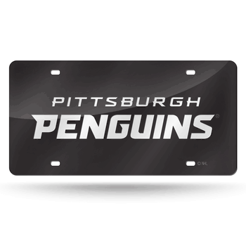 Pittsburgh Penguins Black Word Mark Laser Tag