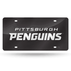 Pittsburgh Penguins Black Word Mark Laser Tag