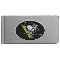 Pittsburgh Penguins Brushed Metal Money Clip