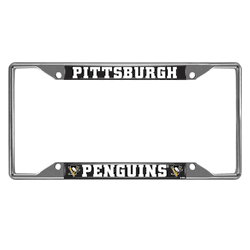 Pittsburgh Penguins Chrome Metal License Plate Frame, 6.25in x 12.25in