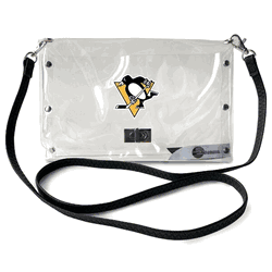 Pittsburgh Penguins Clear Envelope Purse STRAP