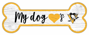 Pittsburgh Penguins Dog Bone 6x12 Sign