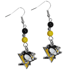 Pittsburgh Penguins Fan Bead Dangle Earrings