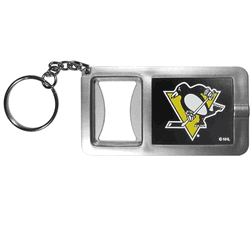 Pittsburgh Penguins Flashlight Key Chain with Bottle Opener
