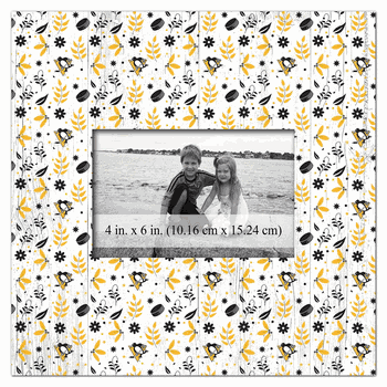 Pittsburgh Penguins Floral Pattern 10x10 Frame