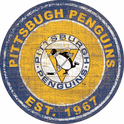 Pittsburgh Penguins Heritage 24" Distressed Round Sign