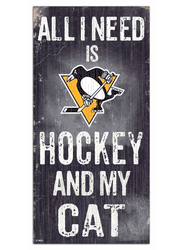 Pittsburgh Penguins Hockey and My Cat 6x12 Sign