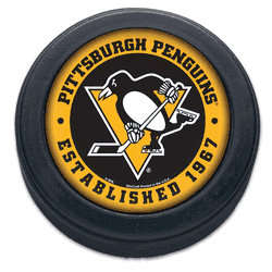 Pittsburgh Penguins Hockey Puck Packaged Est 1967 Design