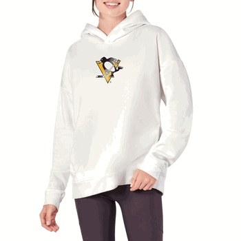 Pittsburgh Penguins NHL Kadi Hoodie with Zipper Pockets White Small