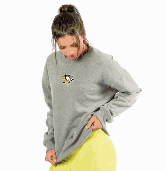 Pittsburgh Penguins NHL Kadi Long Sleeve Cozy Tee Heather Grey Medium
