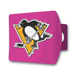 Pittsburgh Penguins Pink Metal Hitch Cover with  3D Color Emblem