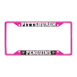 Pittsburgh Penguins Pink Metal License Plate Frame - 6.25"x12.25"