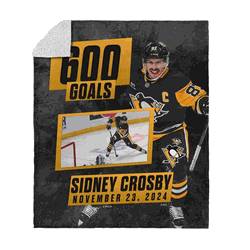 Pittsburgh Penguins Sidney Crosby NHL 600 Goal Milestone Silk Touch Sherpa Throw Blanket 50x60 Inches