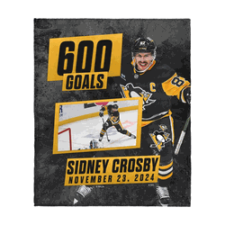 Pittsburgh Penguins Sidney Crosby NHL 600 Goal Milestone Silk Touch Throw Blanket 50x60 Inches