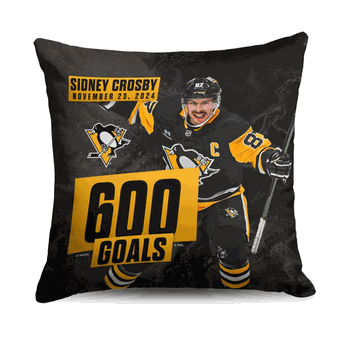 Pittsburgh Penguins Sidney Crosby NHL 600 Goal Milestone Throw Pillow 18X18 Inches