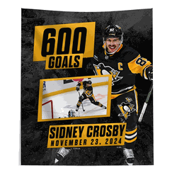 Pittsburgh Penguins Sidney Crosby NHL 600 Goal Milestone Wall Hanging 50x60 Inches