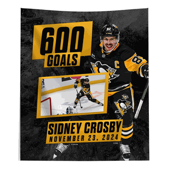 Pittsburgh Penguins Sidney Crosby NHL 600 Goal Milestone Wall Hanging 50x60 Inches