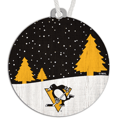 Pittsburgh Penguins Snow Scene Ornament