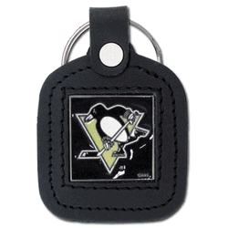 Pittsburgh Penguins Square Leatherette Key Chain