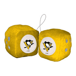 Pittsburgh Penguins Team Color Fuzzy Dice Dcor 3" Set