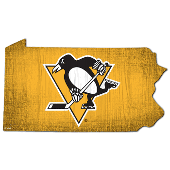 Pittsburgh Penguins Team Color Logo State Sign